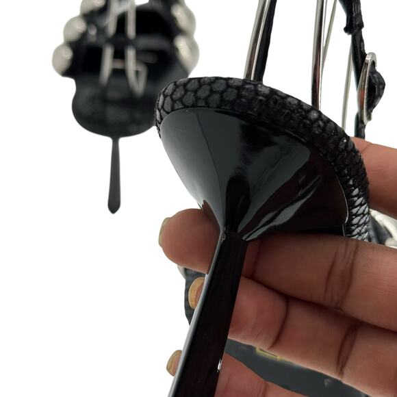 Jeffrey Campbell Black Leather Persona Slingback Pumps Womens 8 - Picture 8 of 13